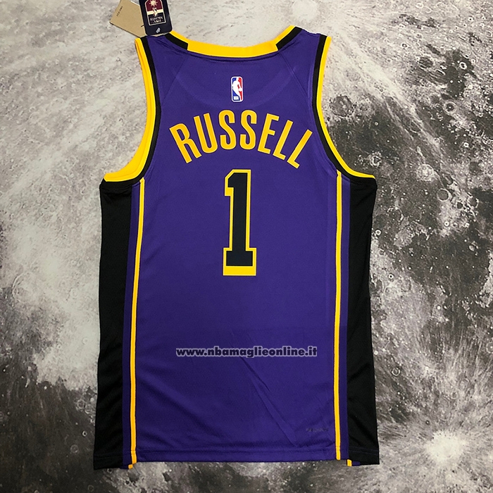 Maglia Los Angeles Lakers D'angelo Russell #1 Statement 2022-23 Viola